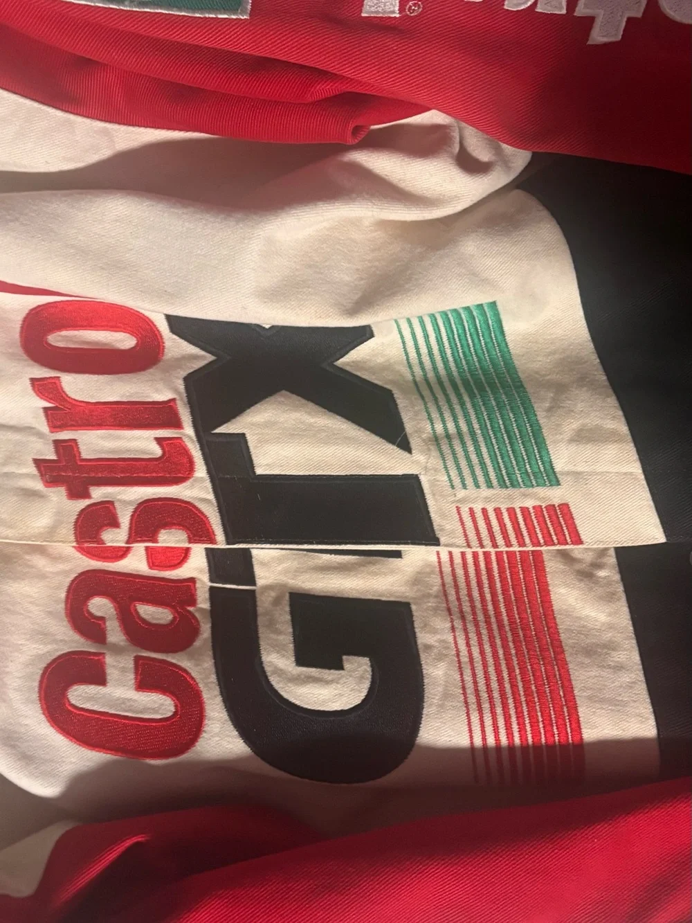JH Collectibles Castrol GTX Racing Jacket in White, Black, Red, Green